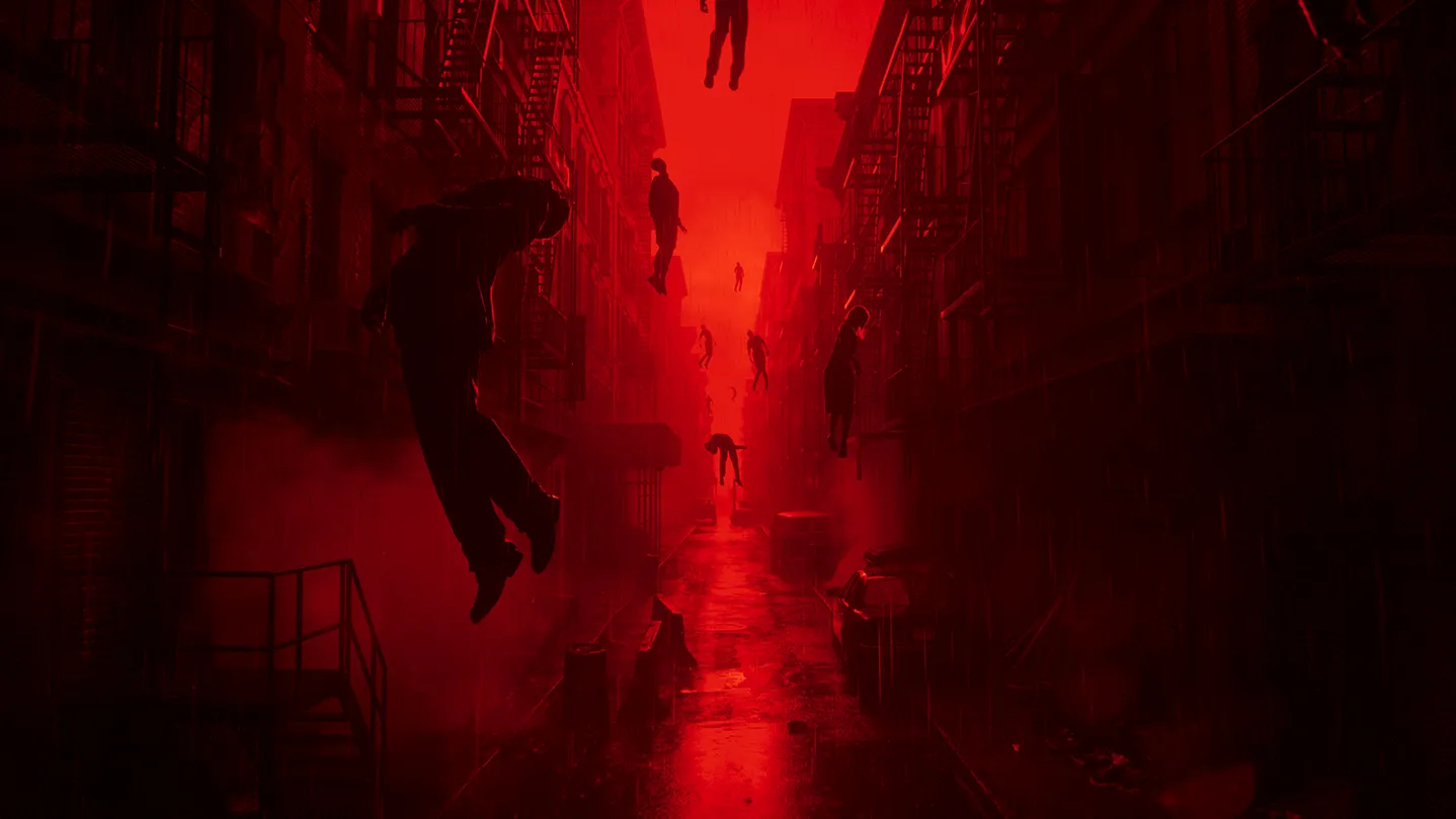 Official CONTROL Resonant key art featuring Dylan Faden in a warped Manhattan