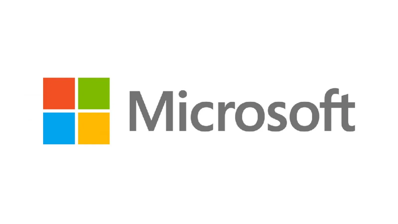 The Microsoft logo, four colored squares beside the word Microsoft, on a white background